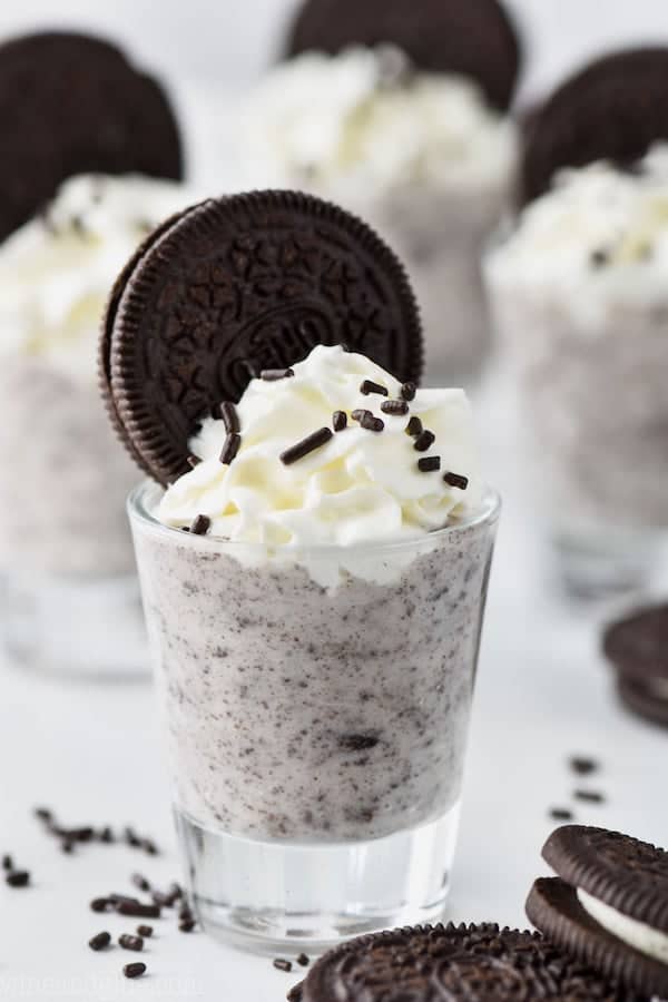 cookies and cream pudding shots