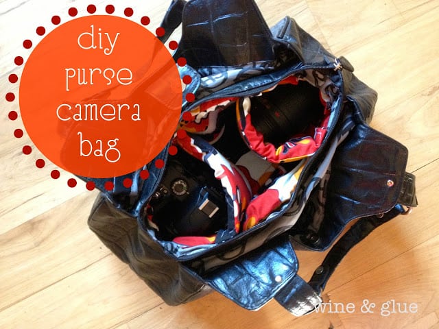 A thrift store purse, some materials from the fabric store, and you get a stunning DIY Camera Bag!