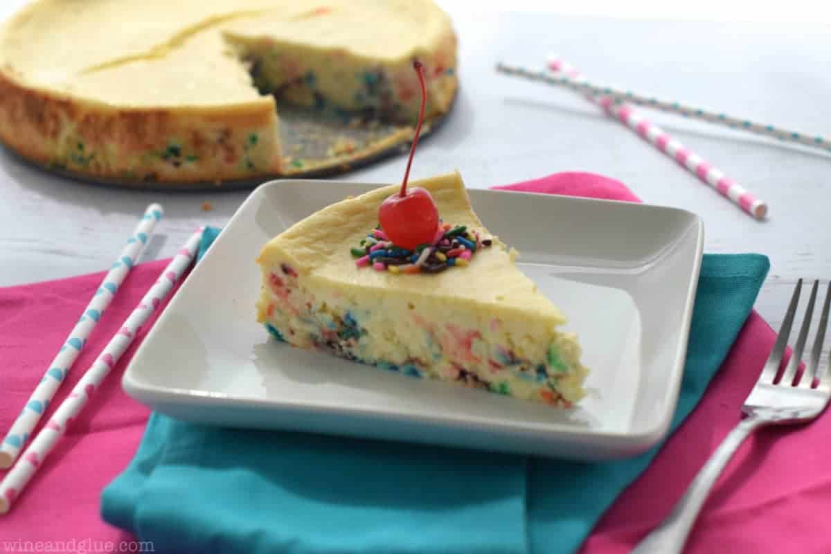 This Cake Batter Cheesecake is almost as good as licking the beaters!