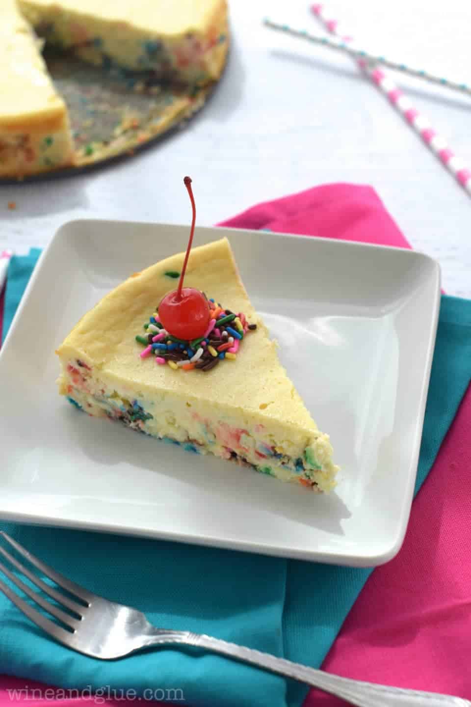 This Cake Batter Cheesecake is almost as good as licking the beaters!