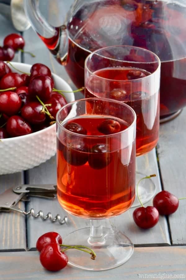 Just FOUR ingredients for this simple but irresistible Cherry Sangria!