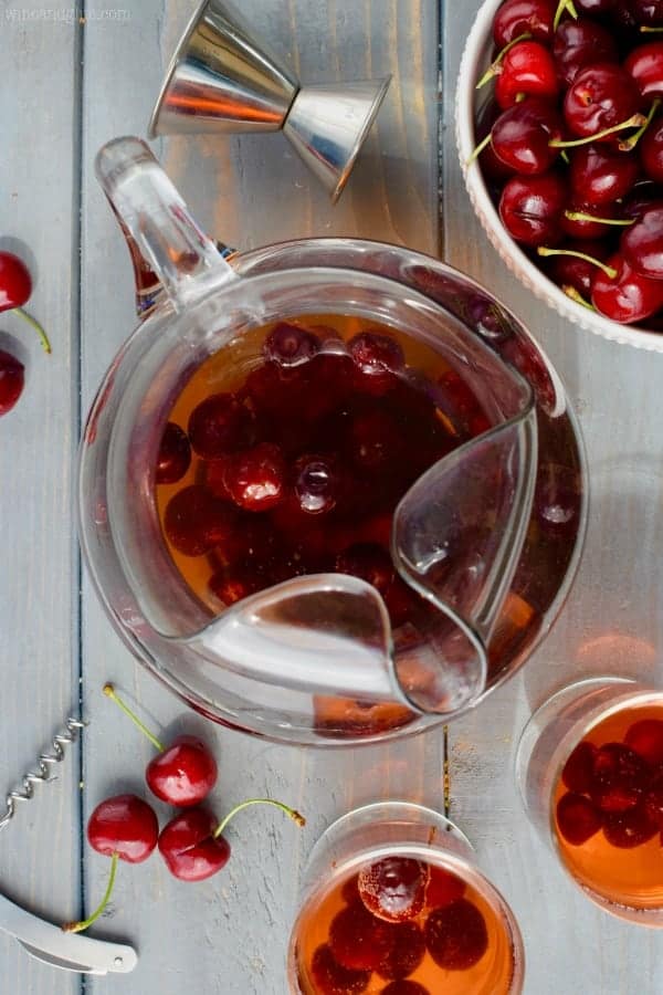 Just FOUR ingredients for this simple but irresistible Cherry Sangria!