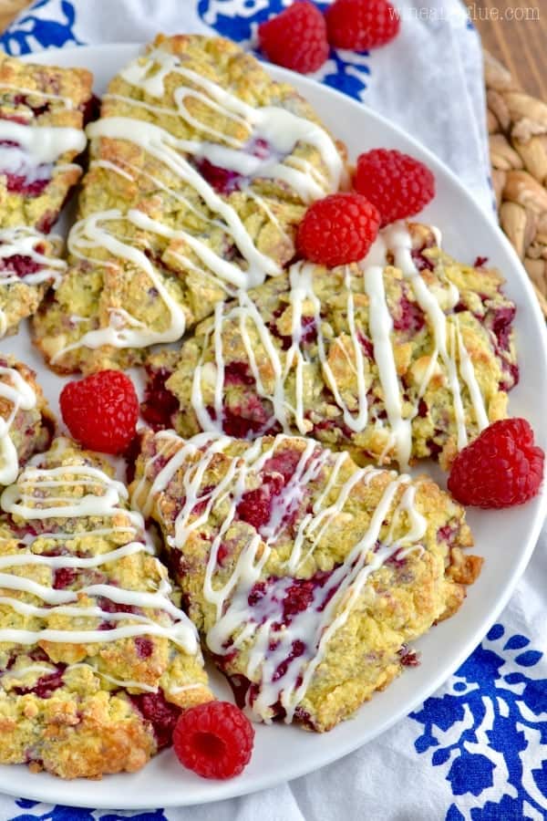 These White Chocolate Raspberry Scones are soft, moist, delicious scones! Your coffee has never been happier.