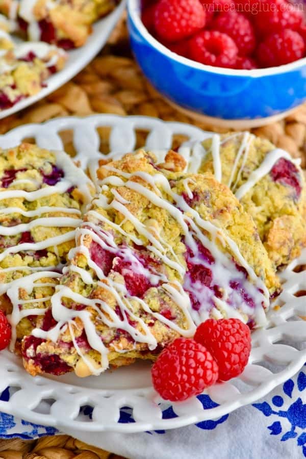 These White Chocolate Raspberry Scones are soft, moist, delicious scones! Your coffee has never been happier.