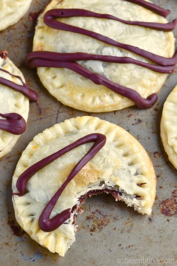 Fudgey Peanut Butter Hand Pies that are only four ingredients and are super delicious!