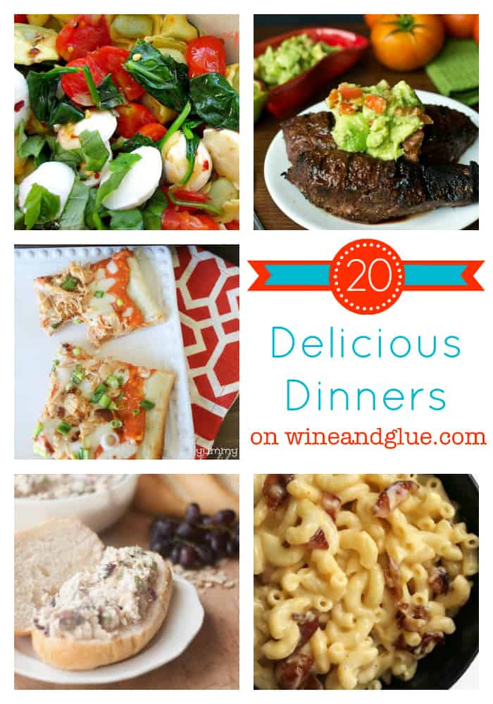 Twenty Delicious Dinners via www.wineandglue.com Twenty Delicious Dinners via www.wineandglue.com