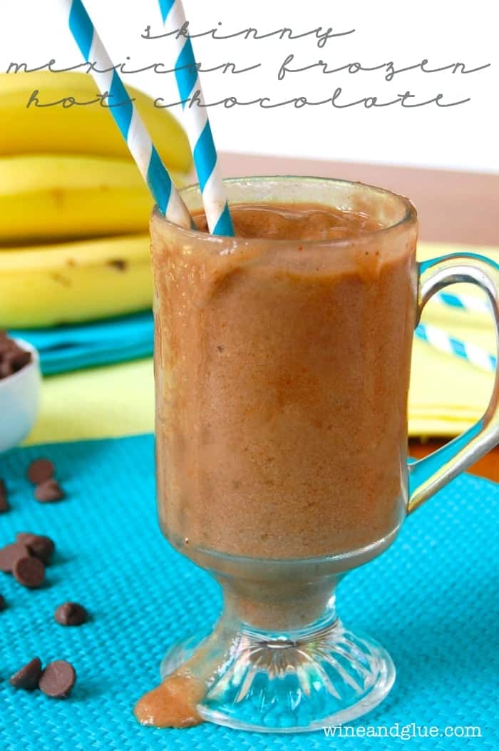 This Healthy Frozen Hot Chocolate is rich and refreshing! With only four ingredients and just a few calories, you'll want to make this all the time.