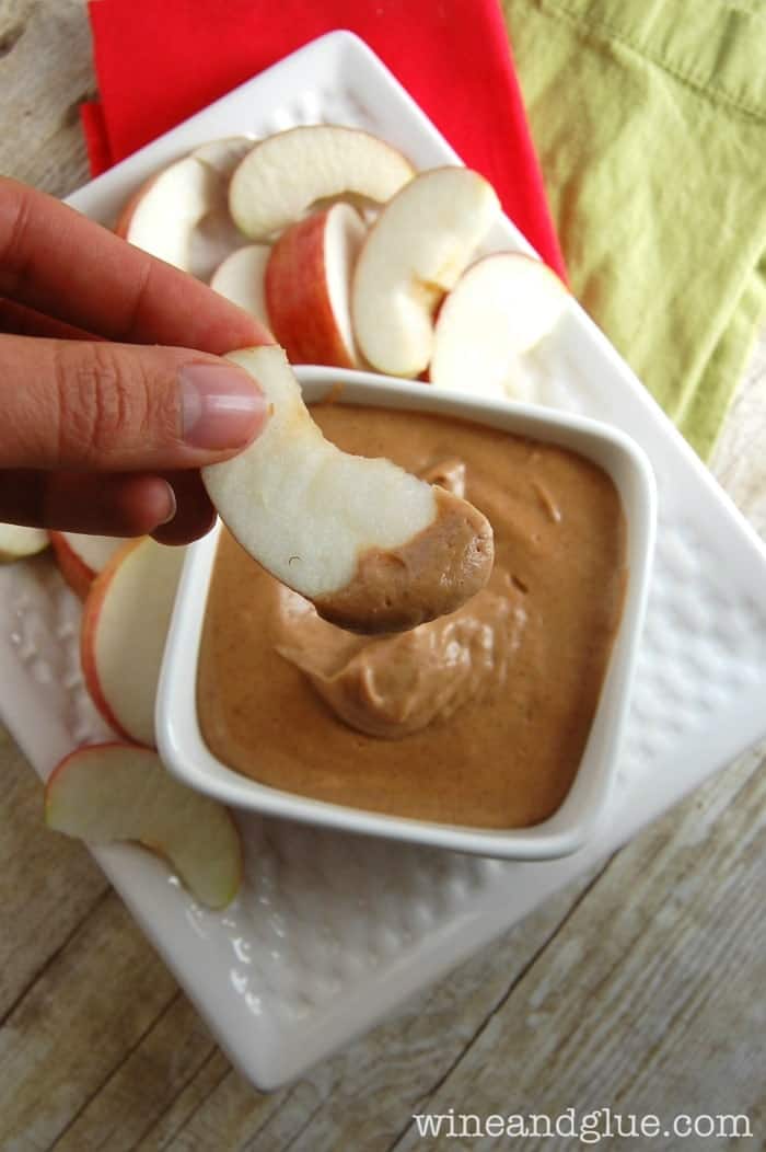 Apple Pie Dip | This dip is so creamy and delicious that you will want to make it again and again! via www.wineandglue.com