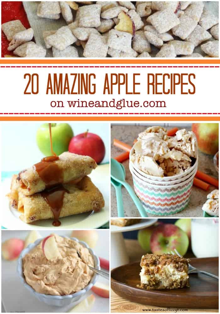 20 Apple Recipes for Fall!  Some of the best apple recipes on the web that will have you drooling and ready for fall! via www.wineandglue.com