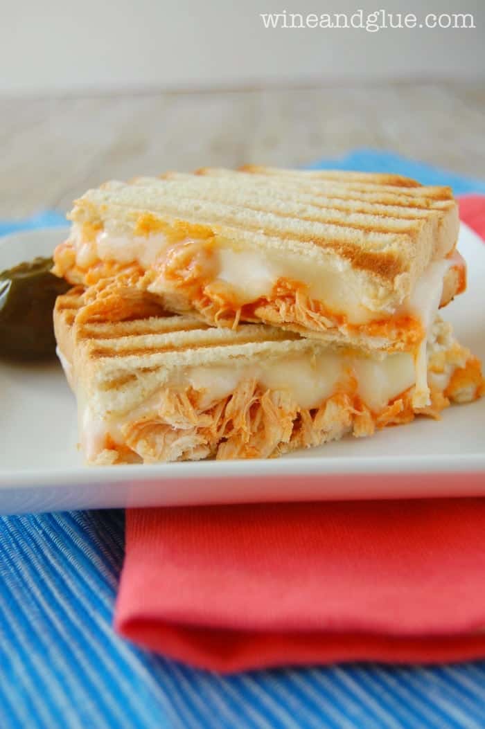 Buffalo Chicken Panini | A delicious and simple sandwich you won't be able to get enough of! via www.wineandglue.com