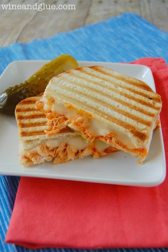 Buffalo Chicken Panini | A delicious and simple sandwich you won't be able to get enough of! via www.wineandglue.com