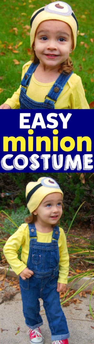 This Minion Costume is so easy to make! The perfect homemade Halloween costume, with simple instructions to sew a Minion hat!