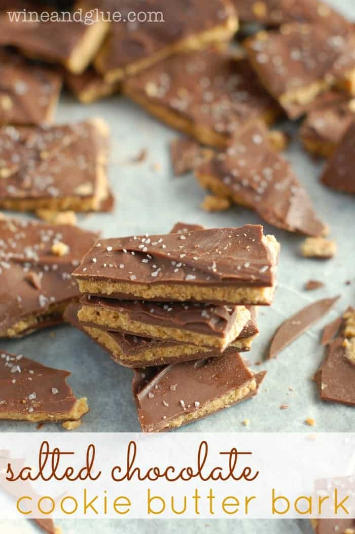  Salted Chocolate Cookie Butter Bark | www.wineandglue.com