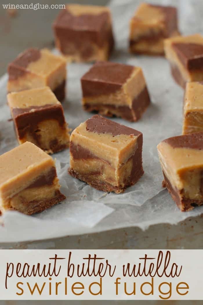 Peanut Butter Nutella Fudge is the perfect combo of your favorite flavors in one delightful treat. Super easy to make and totally scrumptious!