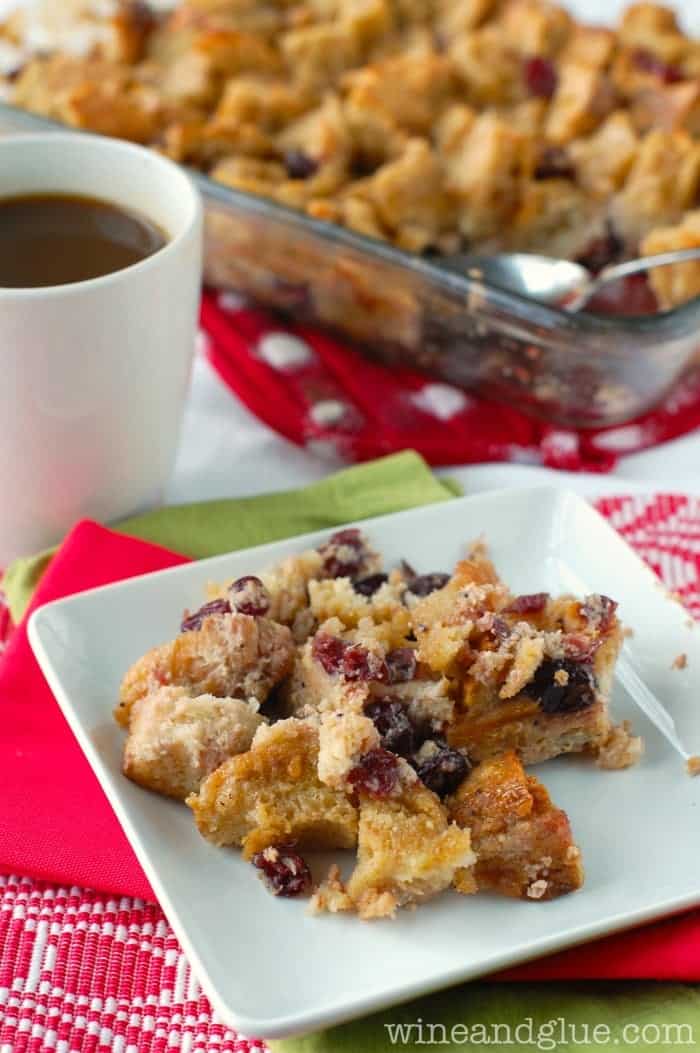 Cranberry French Toast Casserole is an easy and delicious breakfast bake. Rich and fragrant, it's the perfect recipe for Christmas morning!