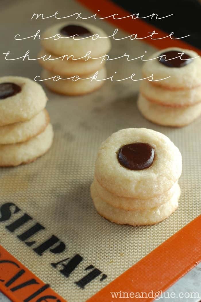 Mexican Chocolate Thumbprint Cookies | www.wineandglue.com
