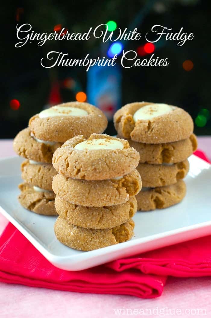 Gingerbread White Fudge Thumbprint Cookies | www.wineandglue.com