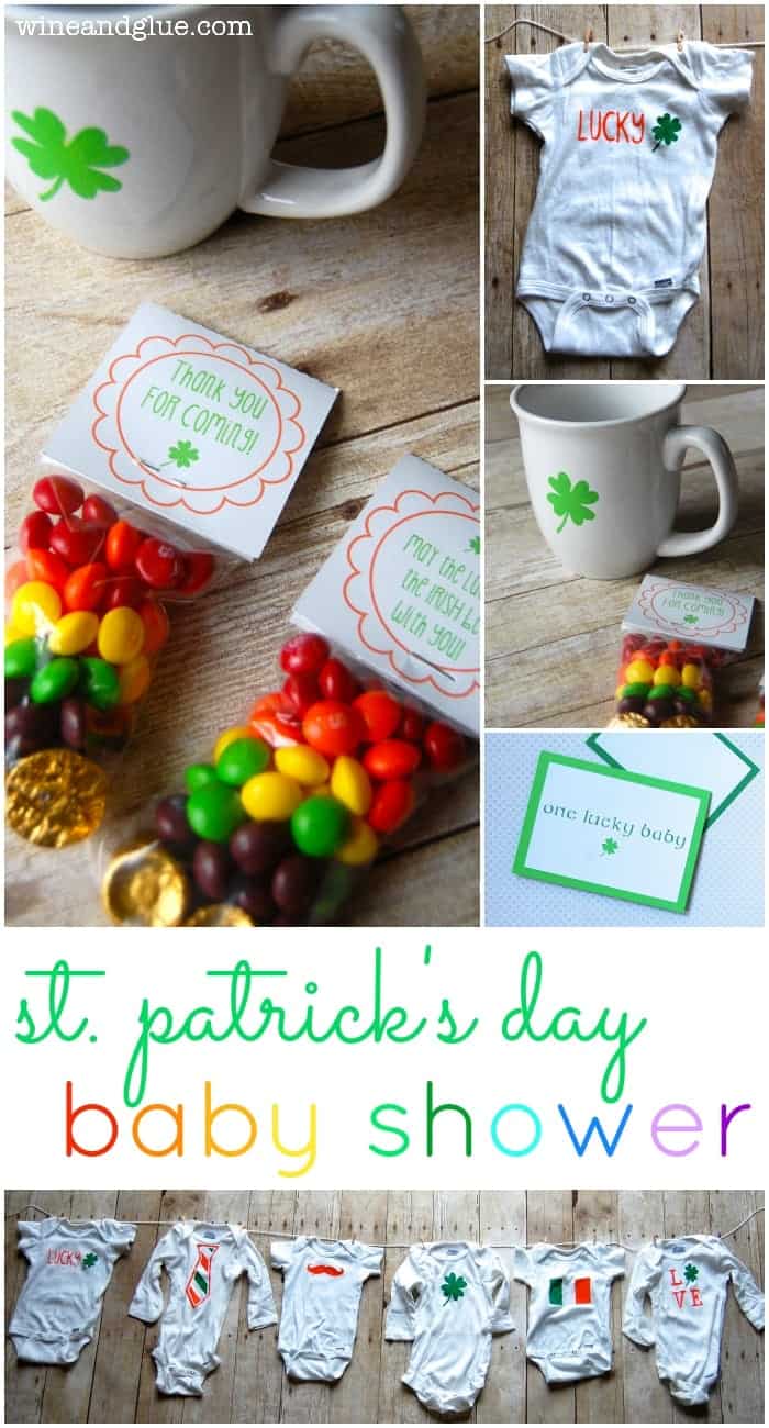 St Patricks Day Baby Shower | www.wineandglue.com | Cute ideas for a St. Patty's themed baby shower!