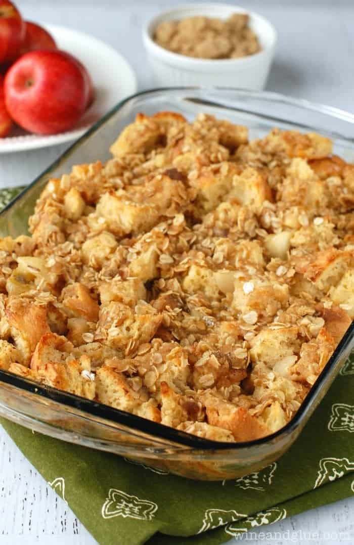 Overnight Apple Pie Stuffed French Toast | www.wineandglue | This stuffed french toast is insanely good and can be made the night before!