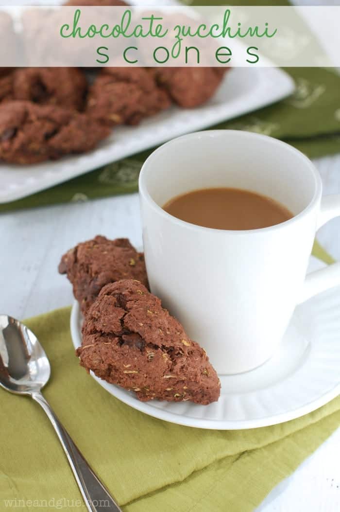 Chocolate Zucchini Scones | www.wineandglue.com | Chocolate for breakfast in the form of a moist yummy scone!