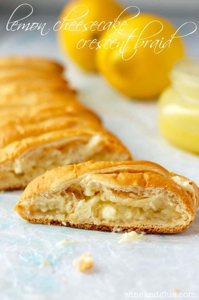 This Lemon Cheesecake Crescent Braid delicious, beautiful, and only THREE ingredients!!