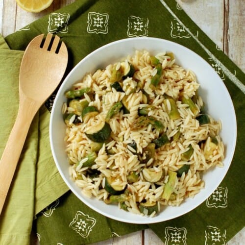 Orzo Pasta Salad With Asparagus And Zucchini Simple Joy