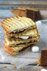 stack of s'mores panini that's been cut in half