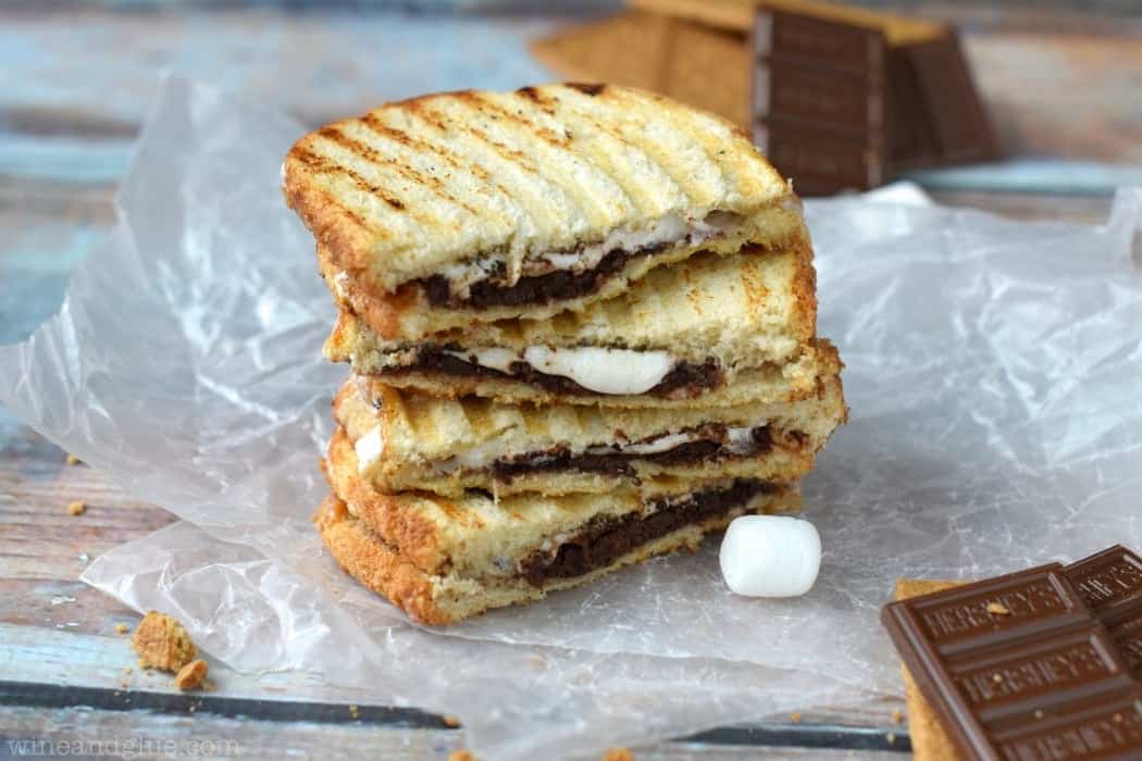 stacked s'mores paninis