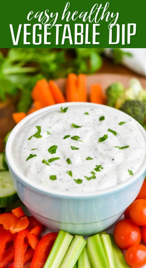 This Healthy Vegetable Dip Recipe is really easy, light on calories, and big on taste!  It is the perfect thing to make for a party because of how fast it comes together.  It only has four ingredients! 