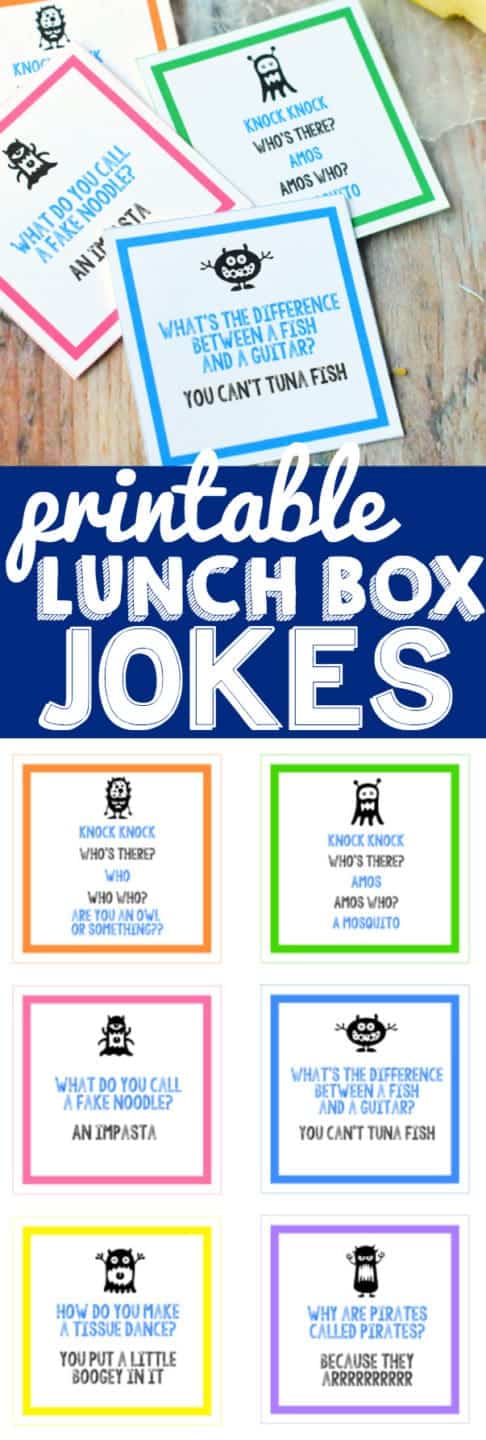 Printable Lunch Box Jokes that are perfect to send to school with your kiddo and will have them cracking up at the lunch table.