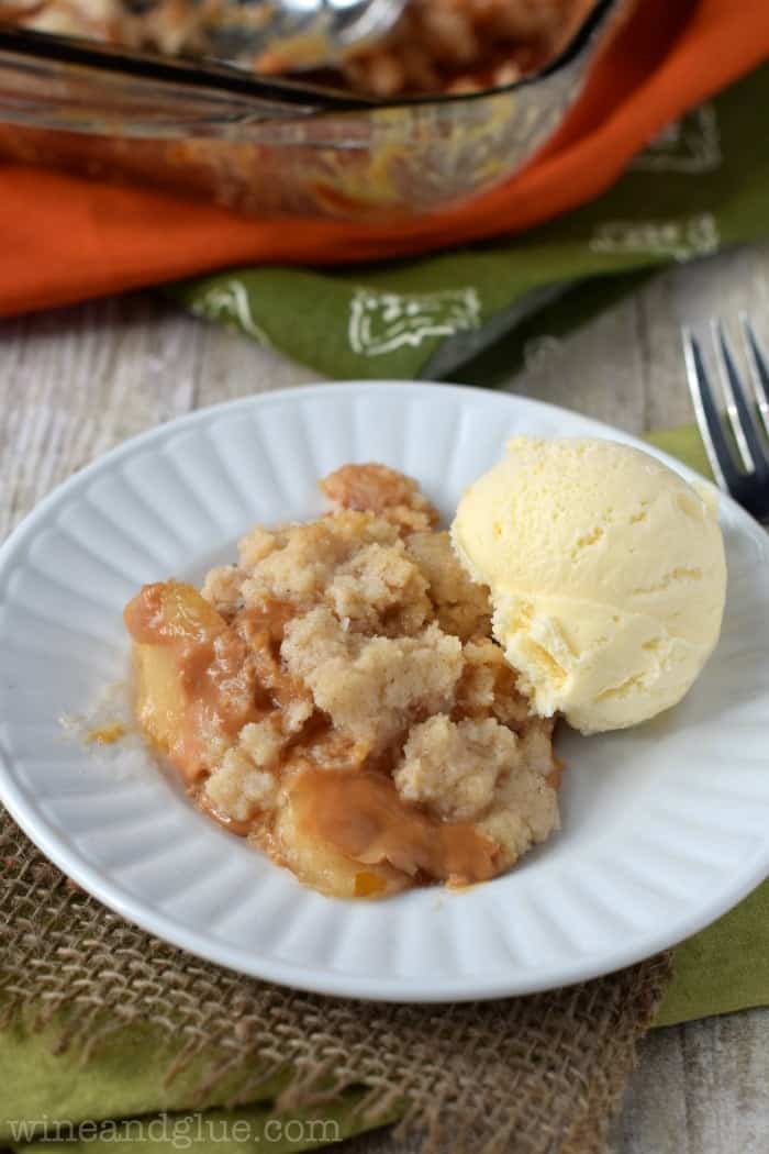 This Caramel Apple Dump Cake is ridiculously easy to make, but so delicious that it will become your new favorite fall dessert!