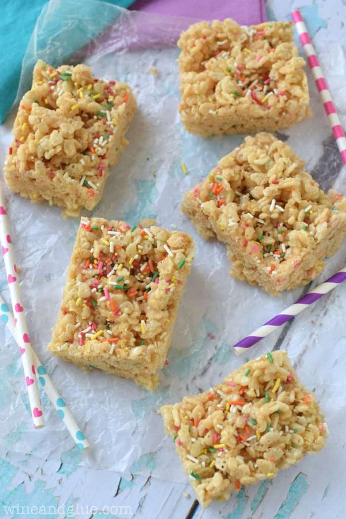 It doesn't get a whole lot better than combining the amazingness of cookies and cream, cake batter, and krispie treats!