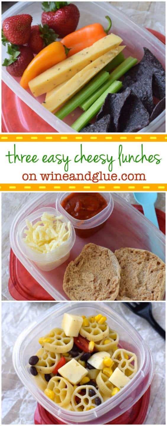 Three Easy Cheesy Lunch Ideas | www.wineandglue.com | Nutritious and super easy lunch ideas perfect for kids and adults!