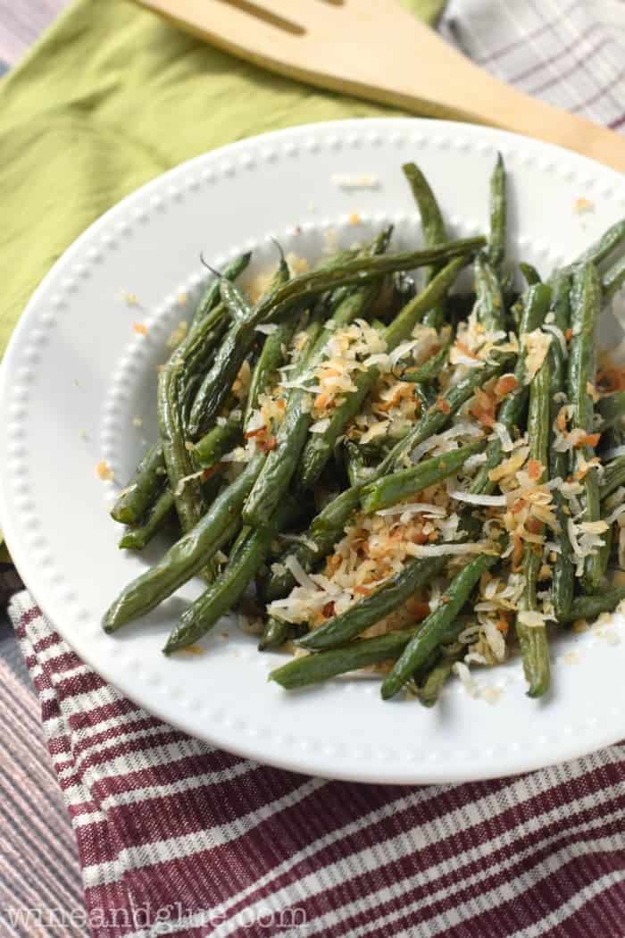 These Toasted Coconut Green Beans come together in a snap and make a perfect side dish!