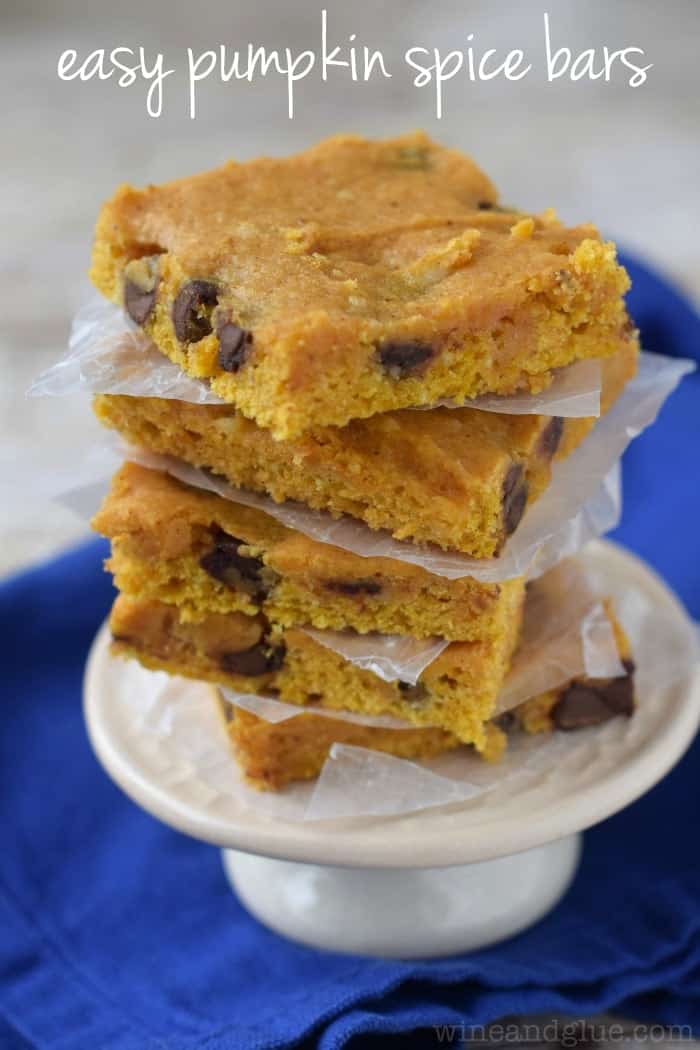 These Easy Pumpkin Spice Bars come together in under 20 minutes start to finish and are so soft and full of flavor!