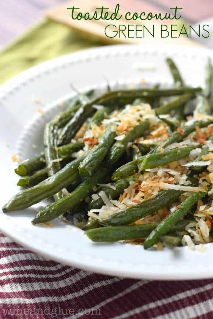 These Toasted Coconut Green Beans come together in a snap and make a perfect side dish!