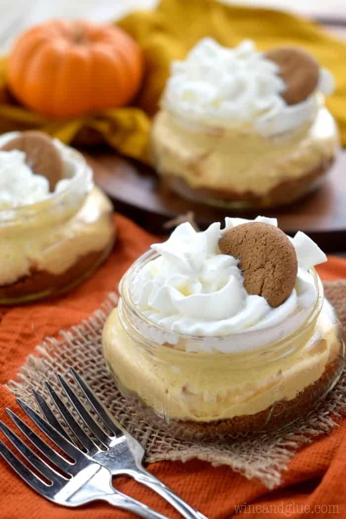 These No Bake Pumpkin Cheesecake Cups are fool proof and make such a cute and fun holiday dessert!