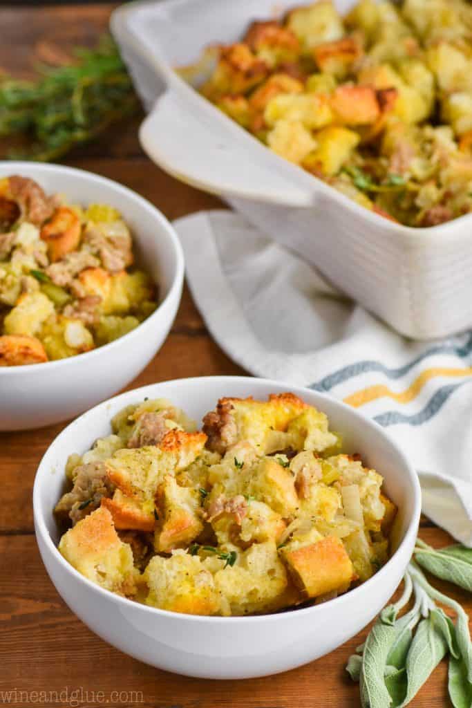 two bowls of turkey stuffing recipe