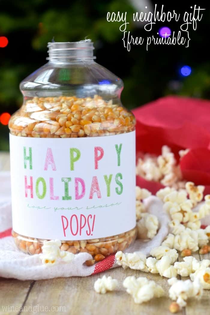 This {Free Printable} doubles as an easy neighbor and teacher gift! Just add a little popcorn!
