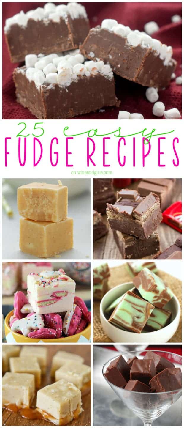 collage of photos of easy fudge recipes