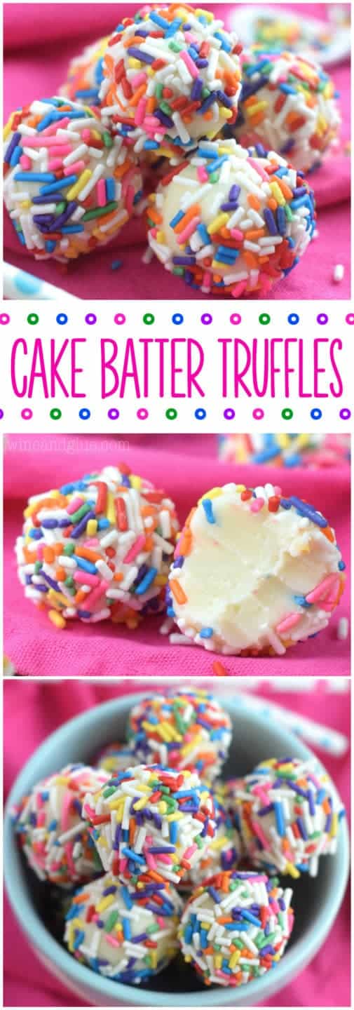 These Cake Batter Truffles are made in the microwave!  And so so so yummy!  Good luck only eating just one!