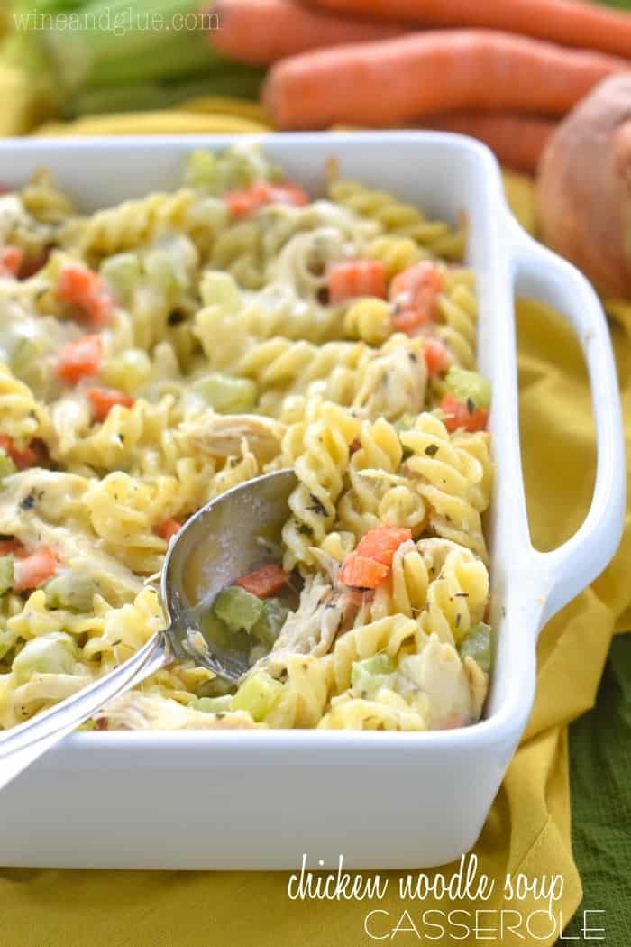 This Chicken Noodle Soup Casserole is the definition of comfort food! A perfect weeknight dinner!
