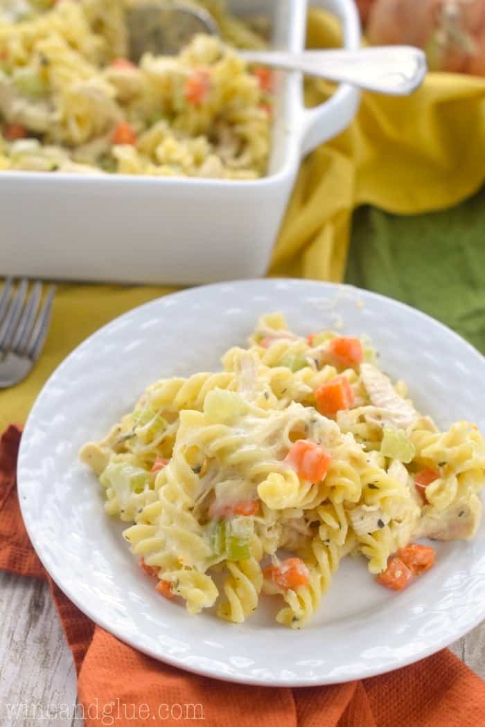 This Chicken Noodle Soup Casserole is the definition of comfort food! A perfect weeknight dinner!