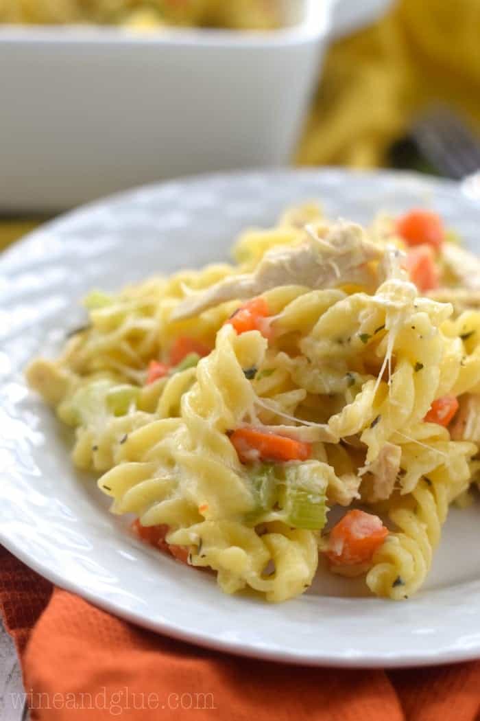 This Chicken Noodle Soup Casserole is the definition of comfort food! A perfect weeknight dinner!