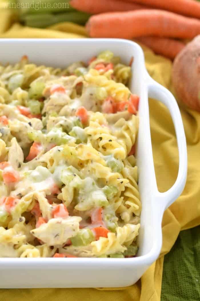 This Chicken Noodle Soup Casserole is the definition of comfort food! A perfect weeknight dinner!