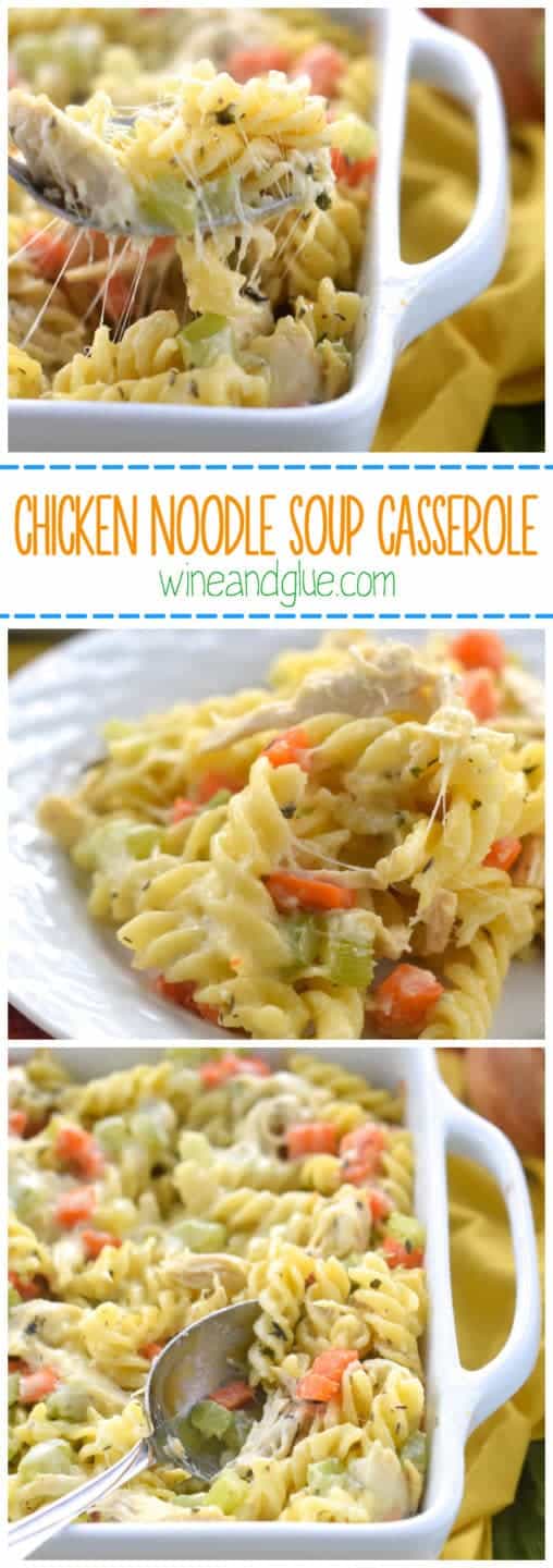 This Chicken Noodle Soup Casserole is the definition of comfort food! A perfect weeknight dinner!