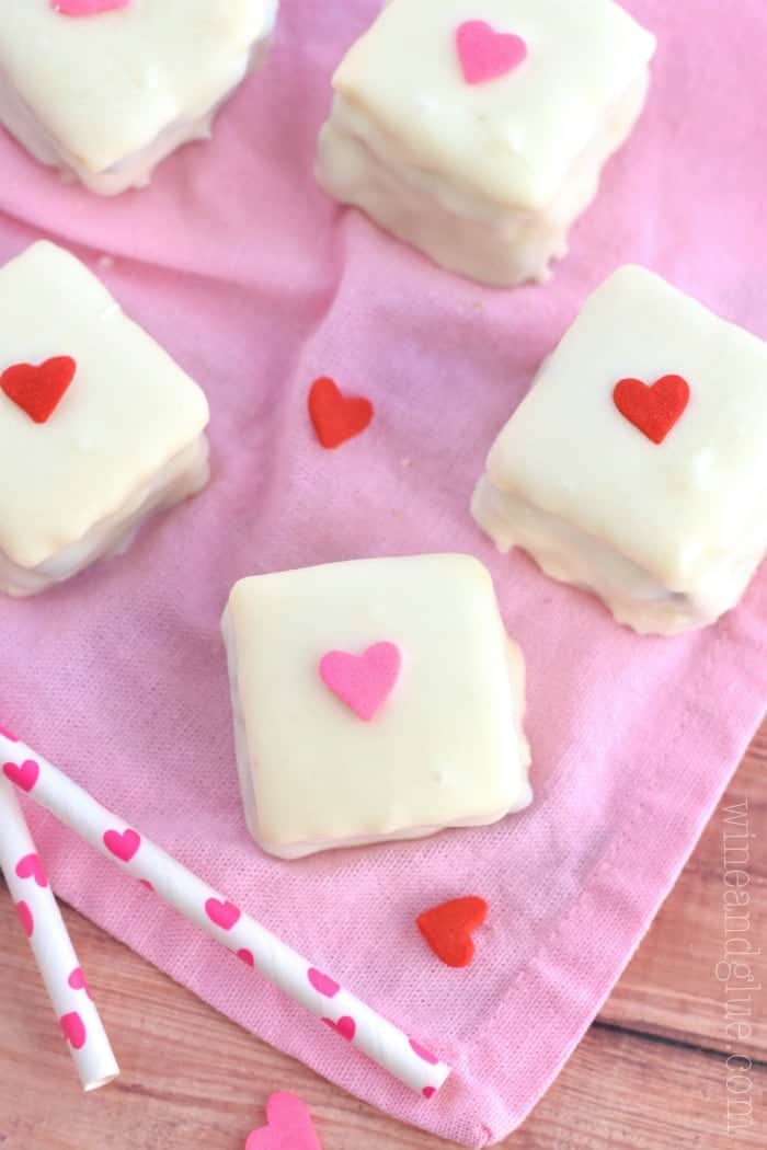 These Cookie Dough Stuffed Petit Fours are a no bake little treat that are pretty enough not to eat but too delicious to only have one!