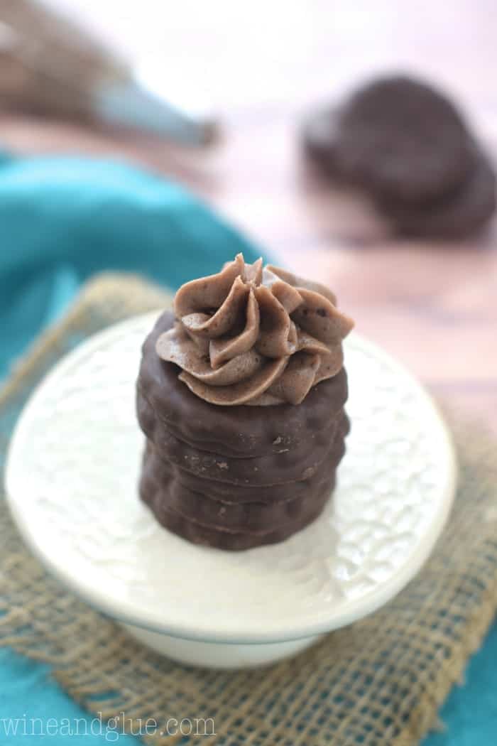 This Thin Mint Frosting is your favorite Girl Scout Cookie in frosting form!  You're going to want a spoon.