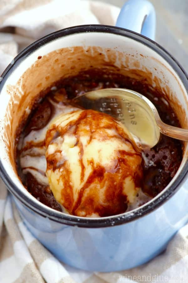 This Salted Caramel Chocolate Mug Cake is your rich and delicious answer to a chocolate craving!