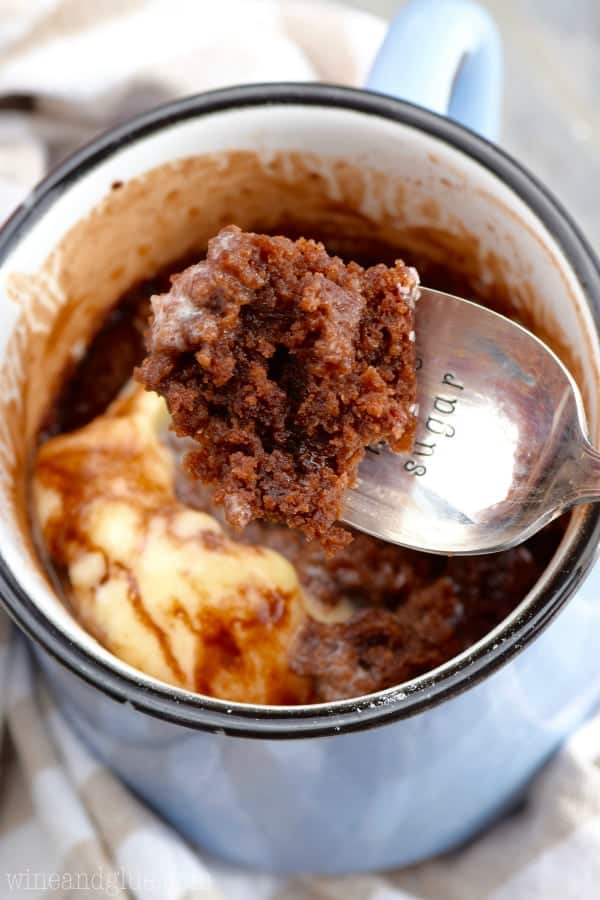 This Salted Caramel Chocolate Mug Cake is your rich and delicious answer to a chocolate craving!